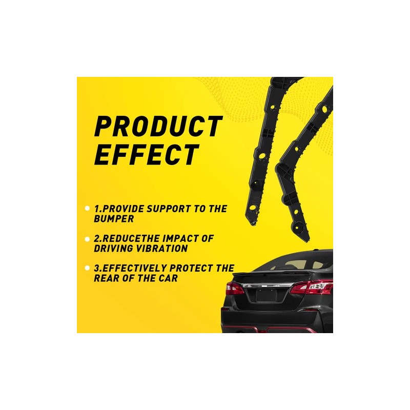 WenQi Pair Rear Bumper Brackets For 2013-2019 Nissan Sentra Driver