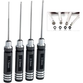 Hexagonal screwdriver set, 4 pieces, RC tool set, for RC cars, boats, racing drones, robots, 1.5 mm, 2.0 mm, 2.5 mm, 3.0 mm