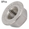 TOP-VIGOR 8Pcs M12 x 1.25mm Fine Thread Flange Nuts, 304