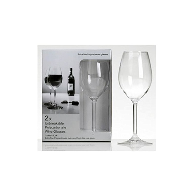 Flamefield Polycarbonat-Weingläser, 290 ml, 2 Stück, unzerbrechlich, hochwertig