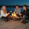Portable Fire Pit, 22-inch Outdoor Camping Fireplace, Collapsible Stainless Steel