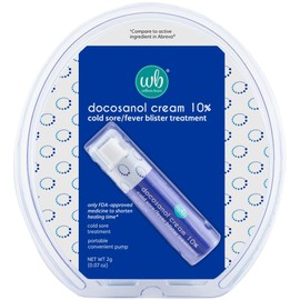 Wellness Basics Docosanol Cream 10% | Cold Sore Treatment | Shortens Healing Time | 0.07 oz - Pump