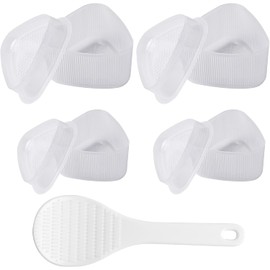MMSZHL 5 Pcs Triangulares de Plástico Onigiri Molde con Cuchara de Arroz, Moldes Para Arroz, Hacer Bolas de Arroz de Sushi, Herramientas de Bricolaje, Bento para Restaurantes, Cocina Japonesa