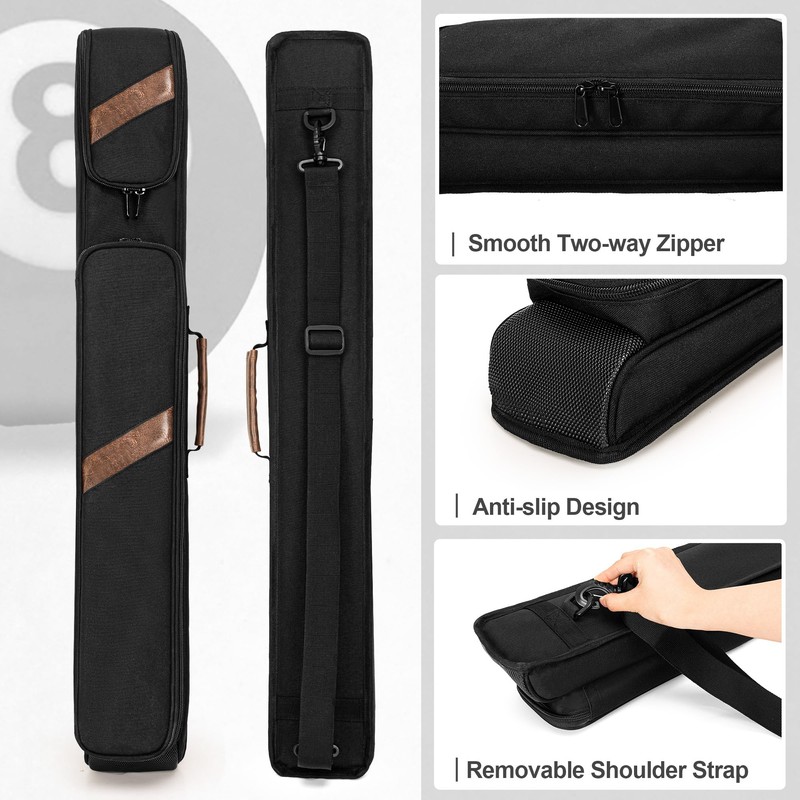 Rexmica Pool Cue Case Holds 1 Butt and 1 Shaft,
