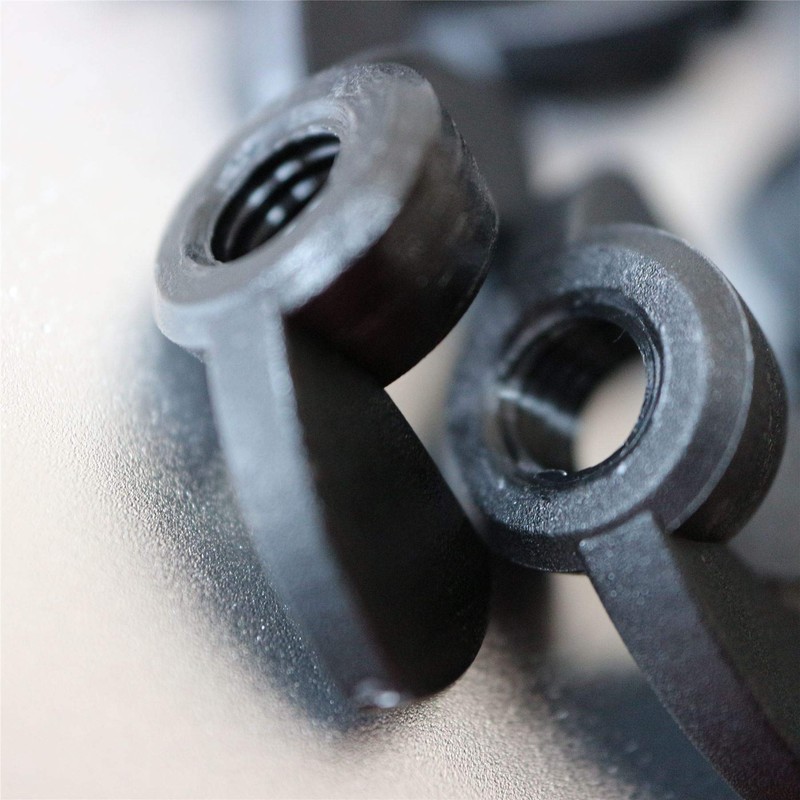 20 x Black Acrylic M6 Wing Nuts Plastic Screws