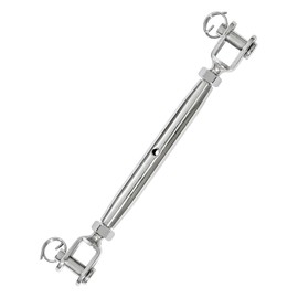 Jamiikury M8 Jaw Jaw Turnbuckle Stainless Steel Jaw and Jaw Turnbuckle, Jaw Jaw Closed Body Marine Turnbuckle Jaw, 4409lbs Working Load Limit, Durable for Wire Rope Cable