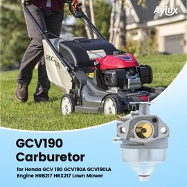 Aylux GCV190 HRB217 Carburetor with Filter Tune up Kit for Honda GCV190A GCV190LA Engine HRX217 HRX217K1 Pressure Washer Lawn Mower Replace 16100-Z0Y-813