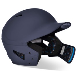 CHAMPRO mens Gamer Plus with Reversible Jaw Guard HX Batting Helmet, Navy, Medium US