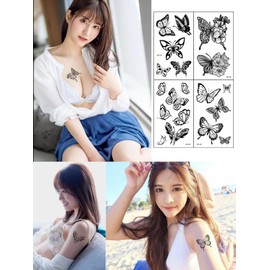 Tattoo Stickers, Tattoo Stickers, 30 Pieces, Waterproof, Durable, Fashionable, Cute, Women's, Tattoo Stickers, Easy to Apply to Arms, Legs, Body, Chest, Shoulders, Back, Butterfly, HDB
