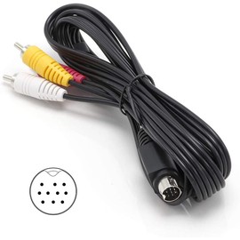 10 Pin Audio and Video DIN Cable | NOT S-Video Cable | 6 feet - RCA Composite | Compatible with DIRECTV AT&T: H25, C31, C41, C41-W, C51, C61, C61-K