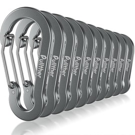 Pullther Carabiner, Large, Rust Free, Stylish, Ultra Lightweight, Aluminum Carabiner, Outdoor Use, Key Carabiner, 2.8 inches (7 cm), High Strength, 10 Pieces
