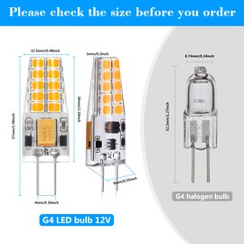 NQWKMZMDJ 10 Pack G4 LED Bulb 12V AC/DC 2.5W Equivalent 30W T3 Bi-Pin Base 2700K Soft Warm White G4 Light Bulbs 300 Lumens 360°Beam Angle for Chandelier, Table lamp, Outdoor Landscape Lighting