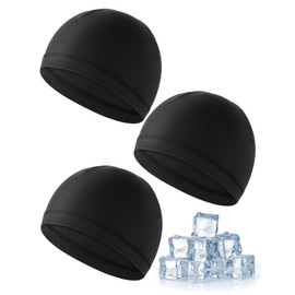 Becellen Pack of 3 Children's Sports Hat, Summer Ice Silk Cycling Hat, Unisex, Small Beanie, Breathable, Thin Football Hat, Summer Soft Baby Hat for 3-8 Years, Boys and Girls, black, Unit size