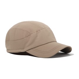 Croogo Summer Sun Hat Short Brim Baseball Caps Daily Trucker Hat Lightweight Running Hats for Men Golf Hats,Khaki-ABC02