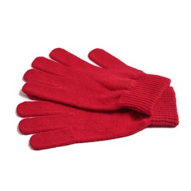 Mongolia 100% Pure Cashmere Women Signature Gloves Mittens -Warm Wool (Red)