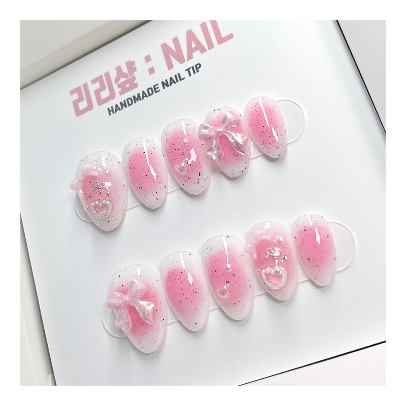 Pink Poten Homemade Nail Tips - Almond / 핑크포텐 수제네일팁