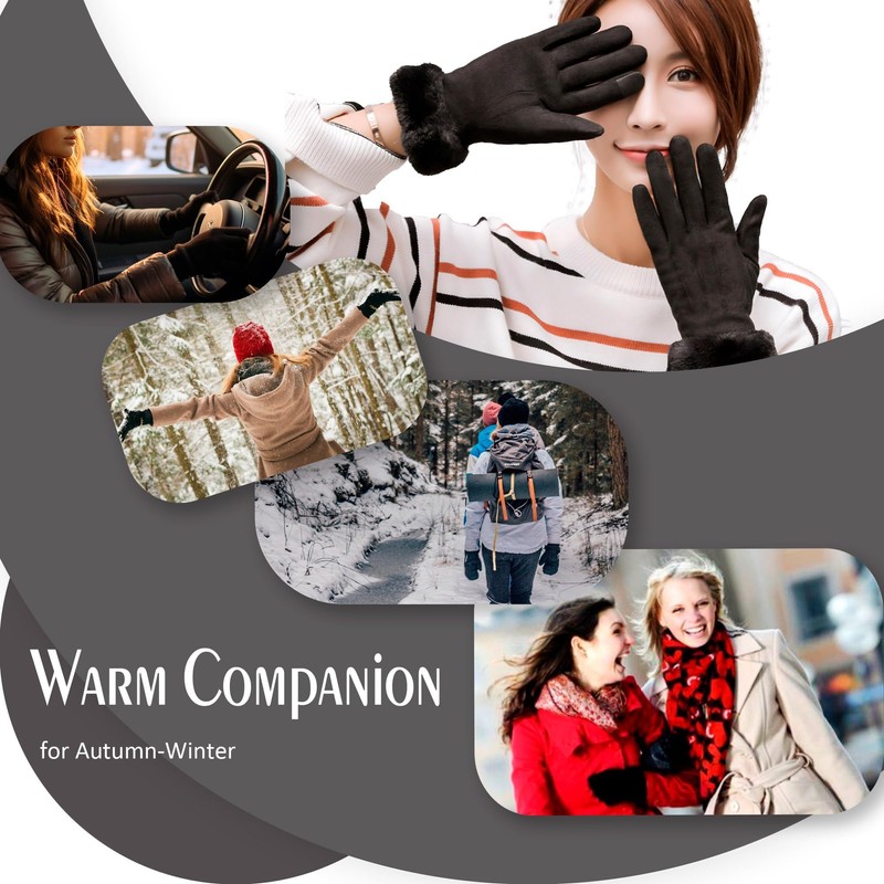 Ottsas Winter Gloves for Women, Touch Screen Cold Weather Thermal