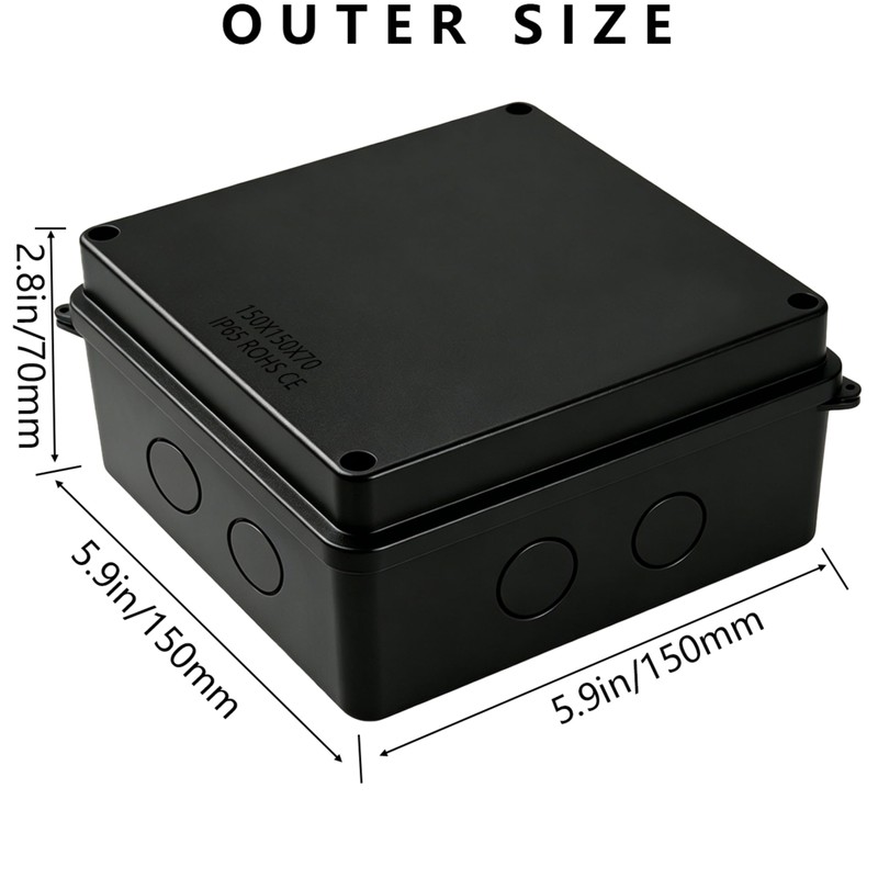 Otdorpatio Junction Box, IP65 Waterproof Dustproof Electrical Box ABS Project
