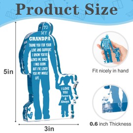 TuSuQing Grandpa Gifts from Granddaughter Birthday Gifts Idea for Grandfather from Granddaughter Best Grandpa Ever Gifts to My Grandpa Christmas Fathers Day Gift for Granddad Papa Acrylic Plaque Sign