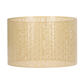 Drum Lamp Shade E27 E14 Clip Fir Leaf Shape Hollow Out Metal Decorative Lampshade Cover for Table Wall Ceiling Lamp Gold