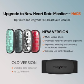 Magene H603 Heart Rate Monitor Chest Strap HRM Fitness Tracker IP67 Waterproof Support Bluetooth 4.2 and ANT+, Compatible Wahoo, Zwift, Strava, Elite HRV Blue