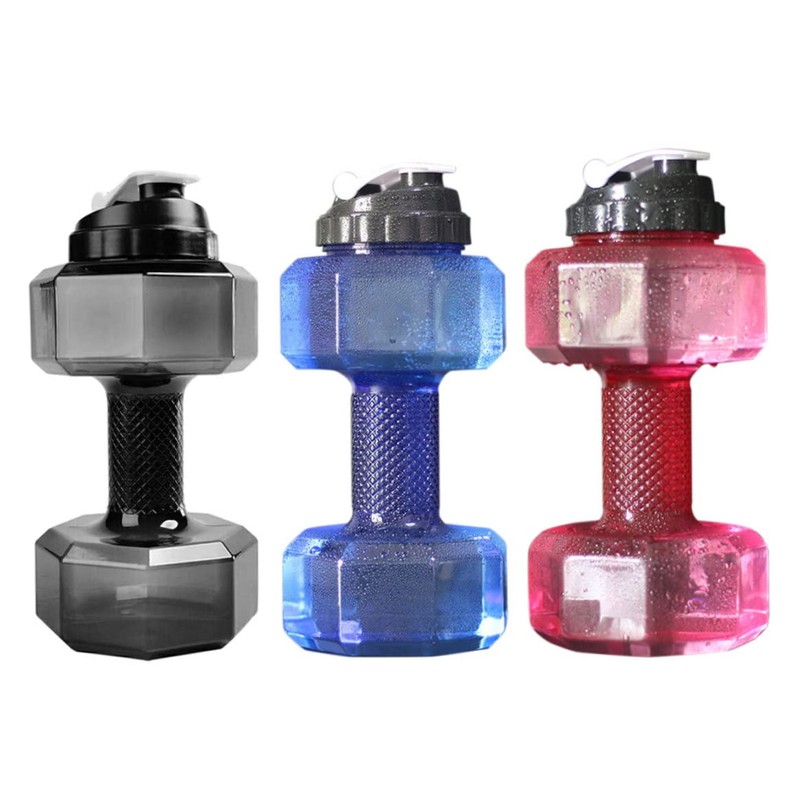 Weight Water Bottle 2.2L Dumbbell Shaped Water Container with Leak