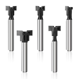 Yueqing Zhongji T track router bit Keyhole router bit 1/4 shank- 5/16&3/8 & 1/2 &5/8 &7/16 Inch Blade Diameter T track bolts 1/4 Inch Shank Keyhole bit t-slot bolts Keyhole Router Bit Set 5PCS
