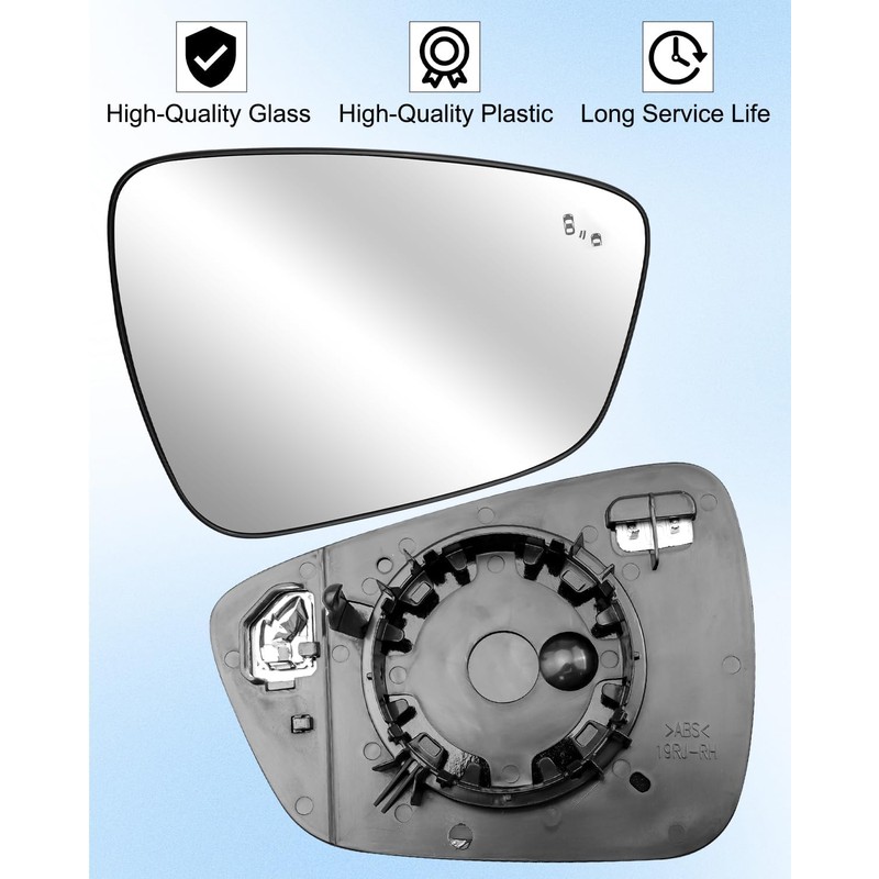 Right Passenger Side Mirror Glass Power Heated w/Blind Spot Detection