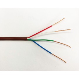 EASTWIRE 18/4 100ft Thermostat Wire, Solid Copper Wire, 18 Gauge Conductor, ETL Listed CL2 Power Limited Circuit Cable for Indoor/Outdoor Low Voltage Applications Use,Brown (18/4, 100ft)