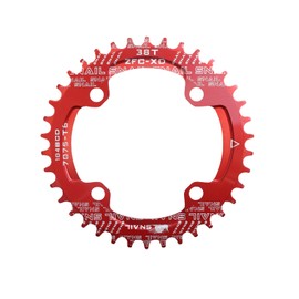 DJC Bike Chainring 104BCD Round 30t 32t 34t 36t 38t 40t 42t 44t 46t 48t 50t 52t Tooth Narrow Wide 7/8/9/10/11/12 Speed Ultralight MTB Mountain Bike 104 BCD Chainwheel,02# Round Red,38T