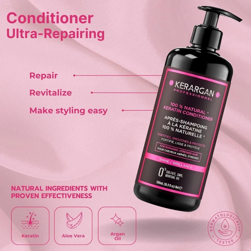KERARGAN ULTRA REPAIR KERATIN SHAMPOO & CONDITIONER DUO 2X16.9OZ DAMAGED