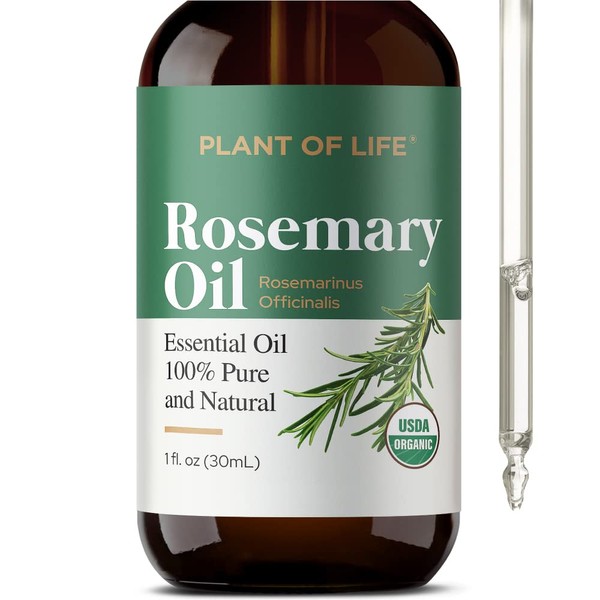 Plant of Life Rosemary Essential Oil - 100% Pure, Natural Rosemary for Aromatherapy, Hair, Skin, and Nails - Therapeutic Grade, Scalp Treatment (Rosemary, 1oz (30mL))