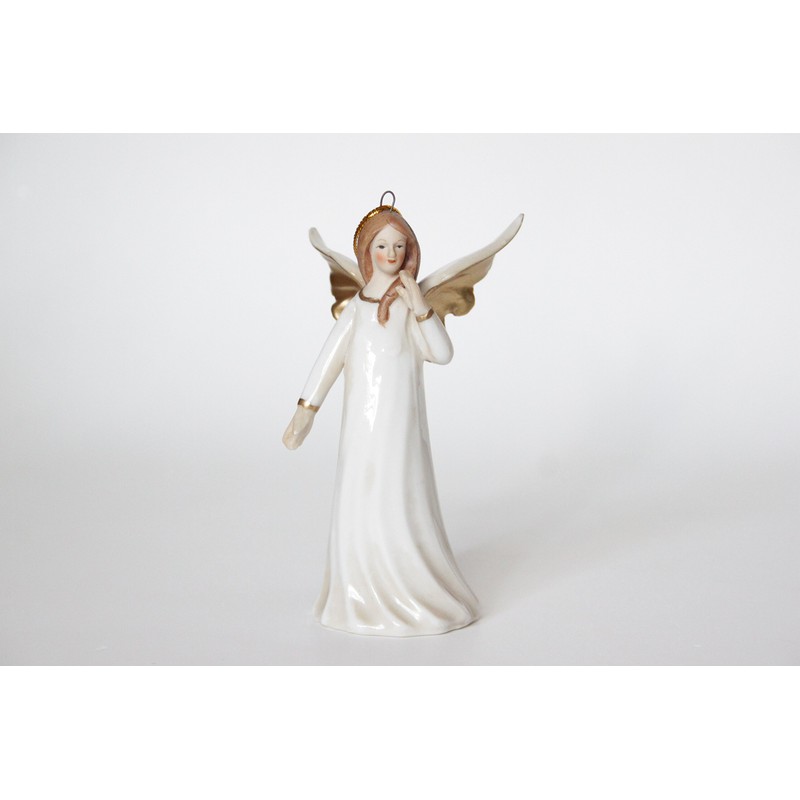 Gisela Graham 4 ceramic Christmas Angels Decorations 11.5cm - Set