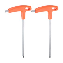 sourcing map 2pcs T-Handle Ball End Hex Key Wrench 8mm Metric CR-V T-Key Inner Hexagon Wrenches Spanner Repair Tool for Automotive Household Maintenance, Orange