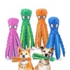 Dog Squeaky Toys Octopus - No Stuffing Crinkle Plush Dog