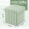 Wenqik Green Storage Ottoman Cube, Fluffy and Furry Green Square