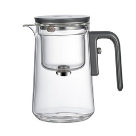 Enchanti Tea Pot, Magic Teapot with Strainer, Water Separation Borosilicate Glass Teapot, Magnetic witchcraft Teapot for Loose Tea, Enchantipot with Infuser (Silver, 20.3oz)