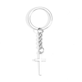 Silver Cross Keyring, Cross Pendant, Christian Gifts for Women, Christian Decoration