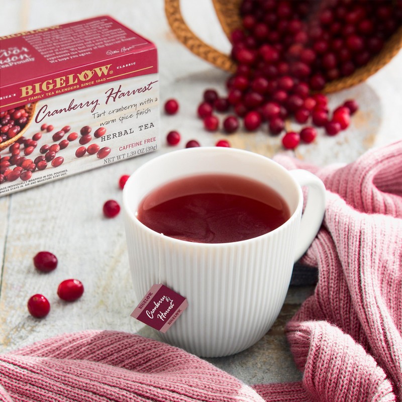 Bigelow Tea Cranberry Harvest Herbal Tea, Caffeine Free Tea with