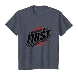 Shake and Bake First Last Racing Fan Motivational Quote T-Shirt, Youth, Heather Blue