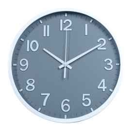 Moiubik Wall Clocks Battery Operated 10 inch Modern Wall Clock,Silent Non Ticking Wall Clock for Living Room Bedroom Kitchen Office Classroom Decor (Gray White)