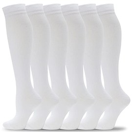 fenglaoda Compression Socks Women Men 6 Pairs, Knee High Best Support Circulation Socks for Running, Travel, Flight, Nurse