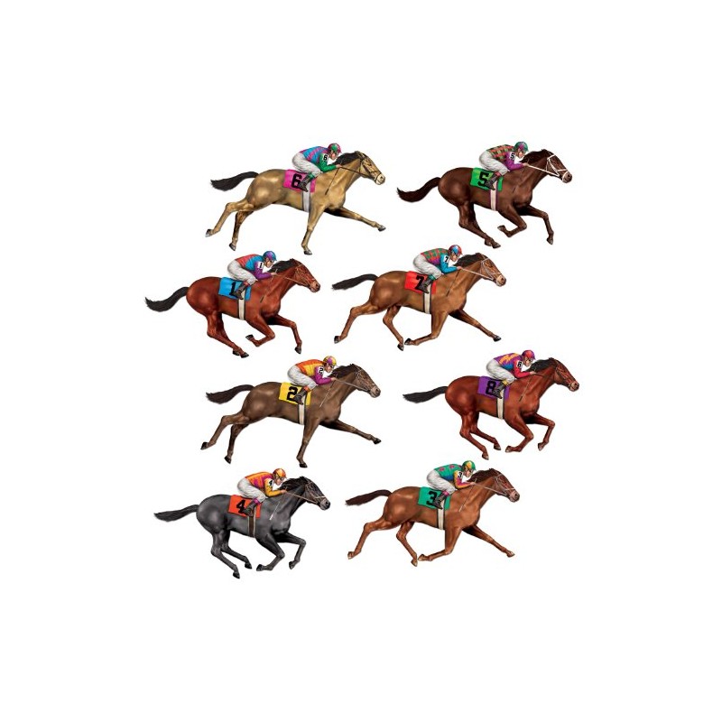 Beistle Race Horse Props 8-Count – 29" Cutout Horse Images