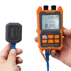 D YEDEMC Fiber Optic Cable Tester Portable Optical Fiber Power Meter FC/SC/ST Universal Interface Integrated OPM, VFL, and RJ45 Functions (OPM-VFL-1)