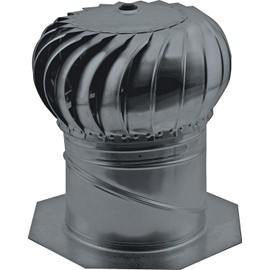 Master Flow GAF 14" Internally Braced Wind Turbine Vent with Durable Aluminum Construction, Sleek Black Finish, Dual-Bearing System, Heavy-Duty Weather Protection - AIC14BL