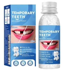 Dental Repair Kit with Moldable False Teeth - Temporary Solution to Replace Missing or Broken Teeth - Includes Repair Beads for Fixing and Filling - Ideal Fake Dental Replacement Kit