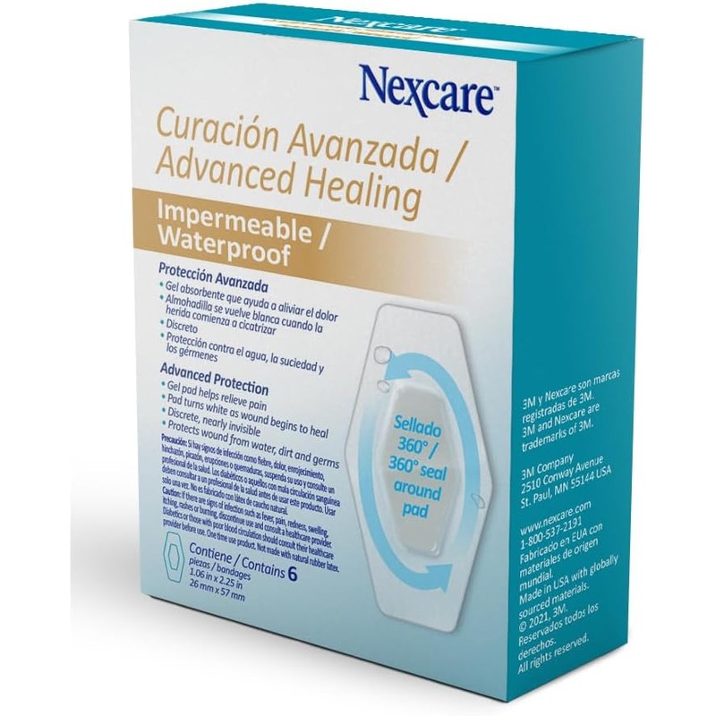 NEXCARE 3M Banditas Adhesivas Curación Avanzada Transparentes 6 piezas