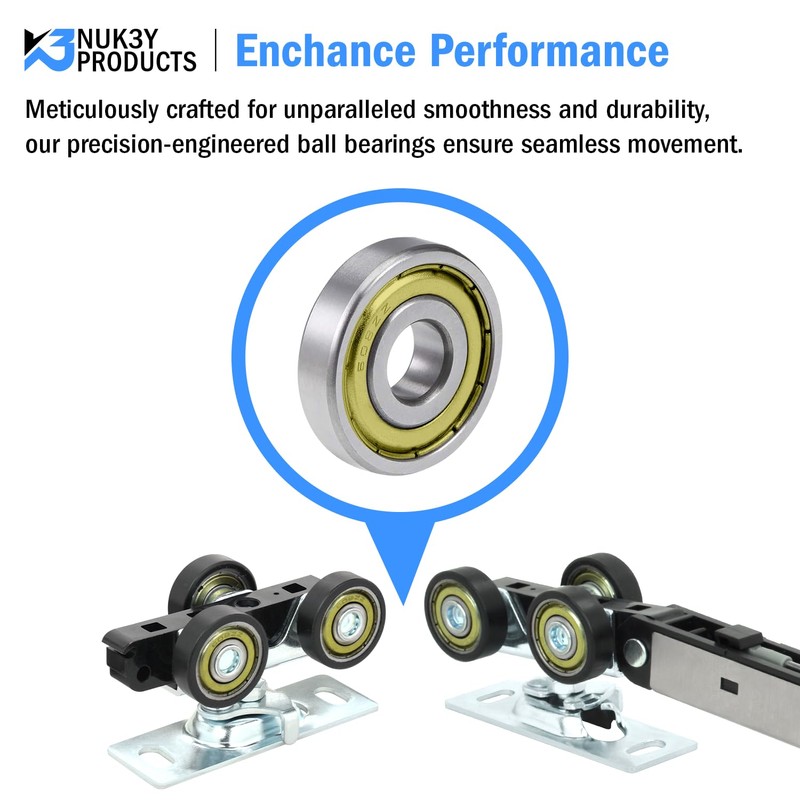 Nuk3y Bypass Sliding Door Hardware Soft Close with Finger Pulls