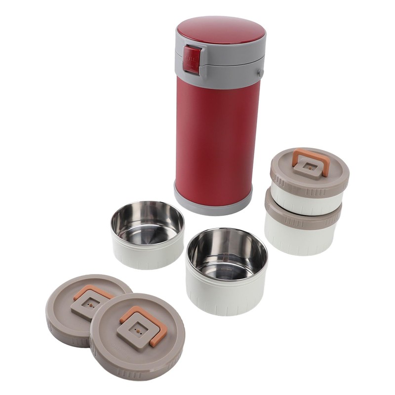 Asixxsix Stackable Lunch Box, Stainless Steel Thermal Leakproof Stackable Box