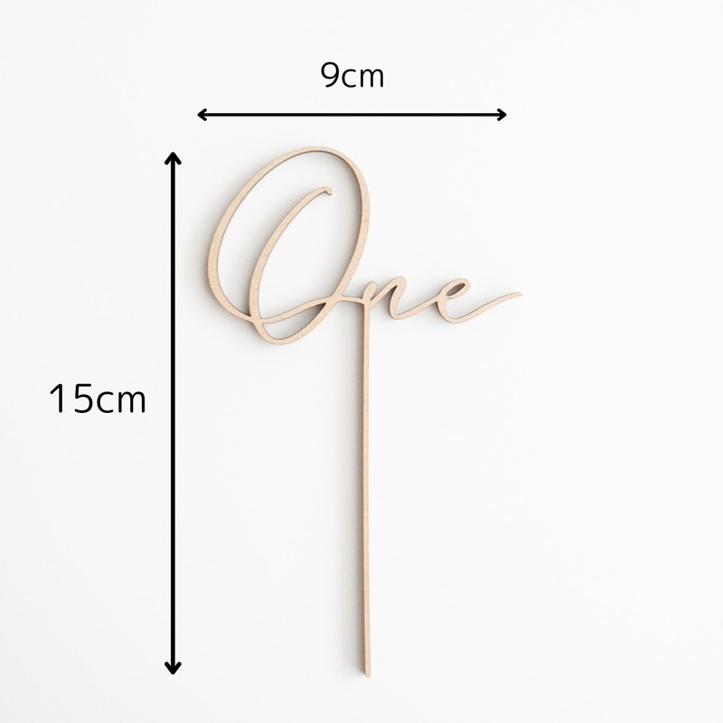 Airie 木製ケーキトッパー ケーキピック (One)